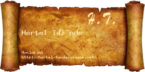 Hertel Tünde névjegykártya